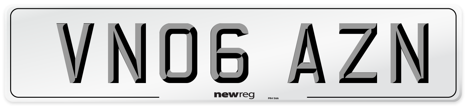VN06 AZN Number Plate from New Reg